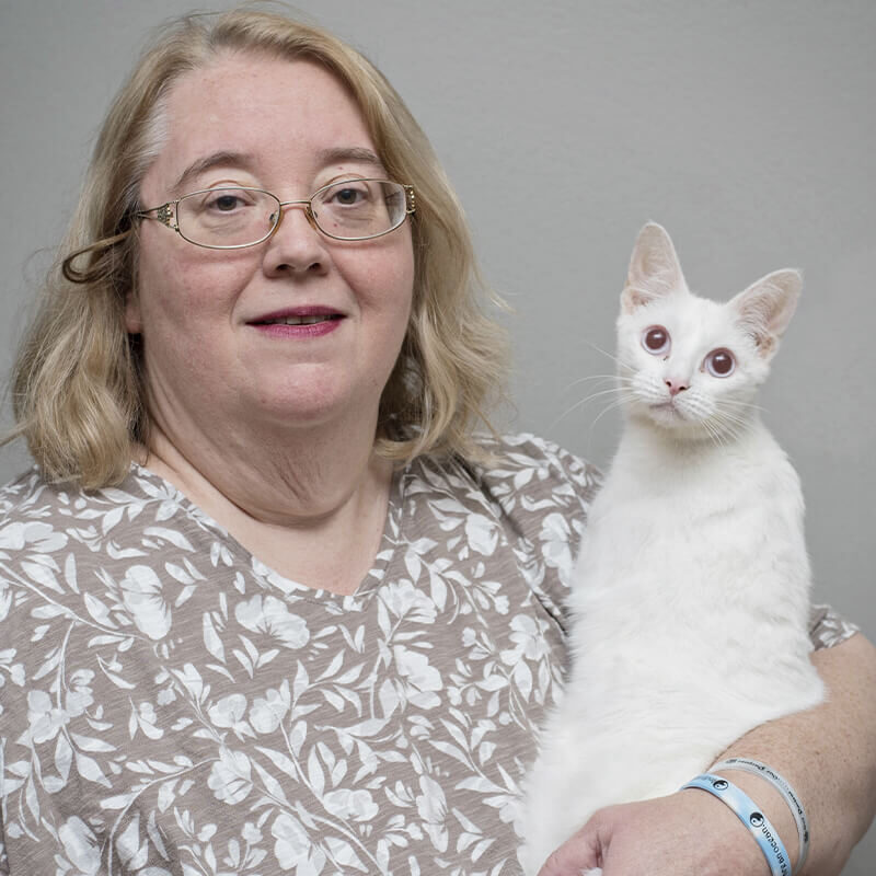 Yvonne With White Cat